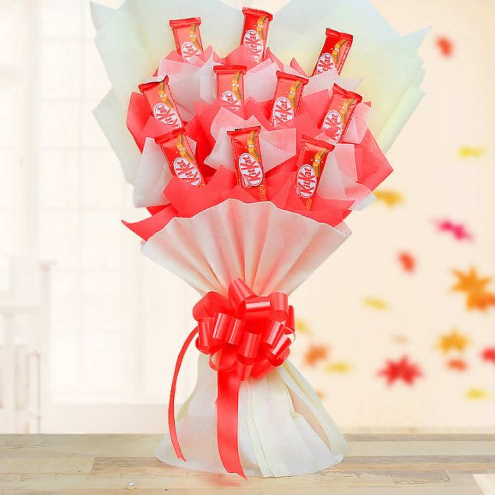 Bouquet of Red Roses, Cake & Chocolates