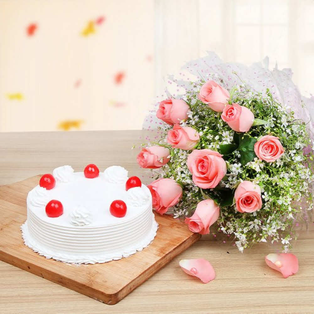 Send Strawberry Cake Online | Gift Diwali Strawberry Cake - Frinza.com